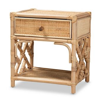 bali & pari Camara Rattan Nightstand Table