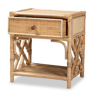 bali & pari Camara Rattan Nightstand Table