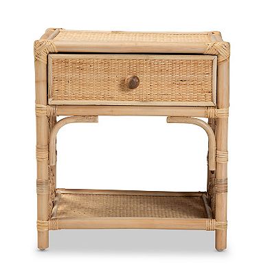 bali & pari Camara Rattan Nightstand Table