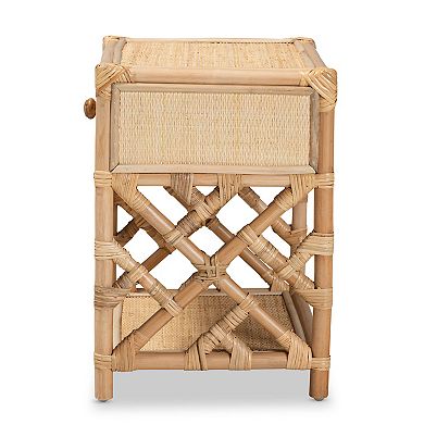 bali & pari Camara Rattan Nightstand Table
