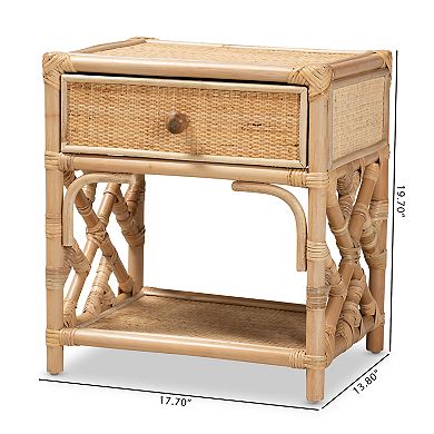 bali & pari Camara Rattan Nightstand Table