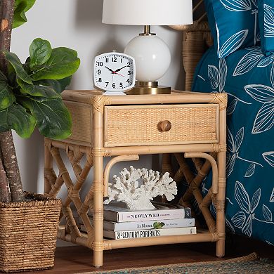 bali & pari Camara Rattan Nightstand Table