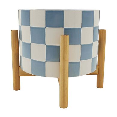 Sonoma Goods For Life Large Checker Planter With Stand Table Decor