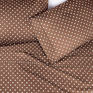 SUPERIOR Cotton Blend Deep Pocket Polka Dot Sheet Set