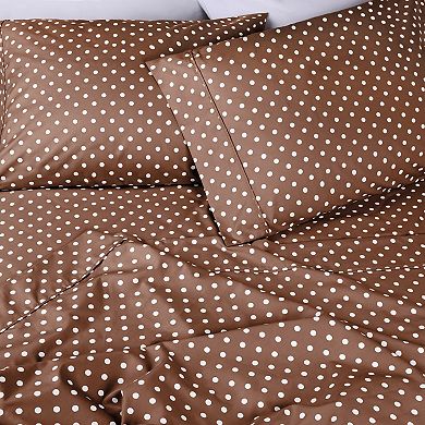 SUPERIOR Cotton Blend Deep Pocket Polka Dot Sheet Set