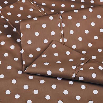 SUPERIOR Cotton Blend Deep Pocket Polka Dot Sheet Set