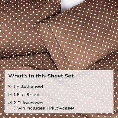 SUPERIOR Cotton Blend Deep Pocket Polka Dot Sheet Set