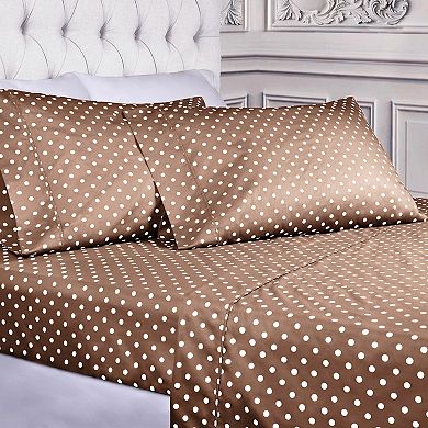 SUPERIOR Cotton Blend Deep Pocket Polka Dot Sheet Set