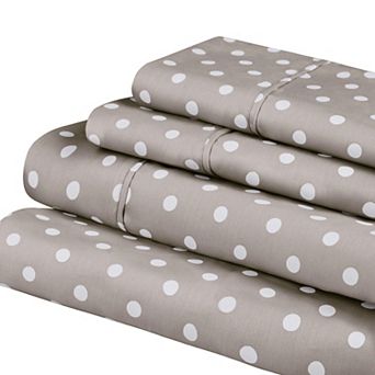 SUPERIOR Cotton Blend Deep Pocket Polka Dot Sheet Set