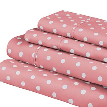 SUPERIOR Cotton Blend Deep Pocket Polka Dot Sheet Set