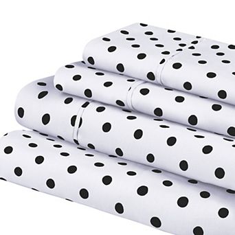 SUPERIOR Cotton Blend Deep Pocket Polka Dot Sheet Set