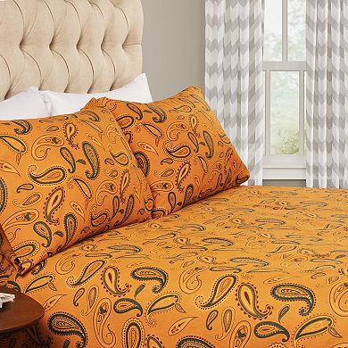 SUPERIOR Cotton Flannel Deep Pocket Paisley Sheet Set