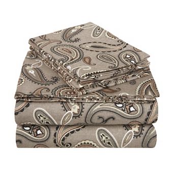 SUPERIOR Cotton Flannel Solid or Paisley Sheet Set
