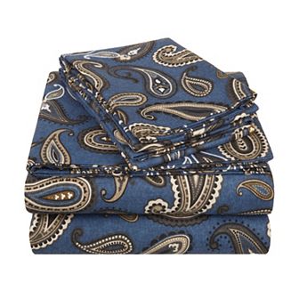 SUPERIOR Cotton Flannel Solid or Paisley Sheet Set