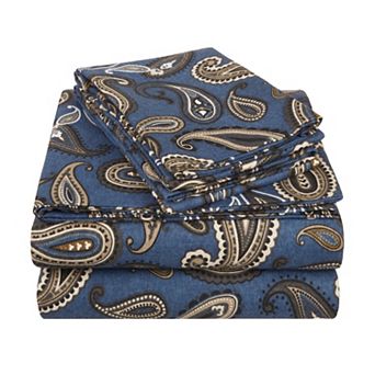 SUPERIOR Cotton Flannel Solid or Paisley Sheet Set
