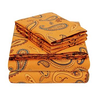 SUPERIOR Cotton Flannel Solid or Paisley Sheet Set