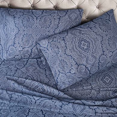 SUPERIOR Paisley 600-Thread Count Cotton and Polyester Blend Deep Pocket Sheet Set