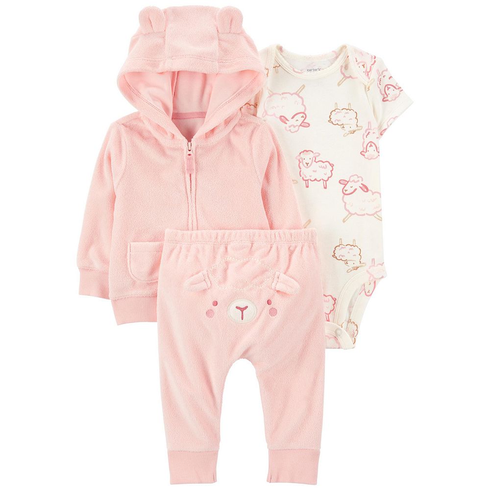 Carter's 3pc Baby Neutral Duck Bodysuit, Hoodie and Pants Set main image 1