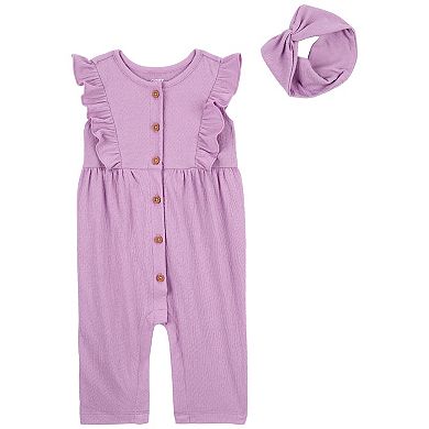 Baby Girl Carter's 2-pc. Jumpsuit and Headwrap Set
