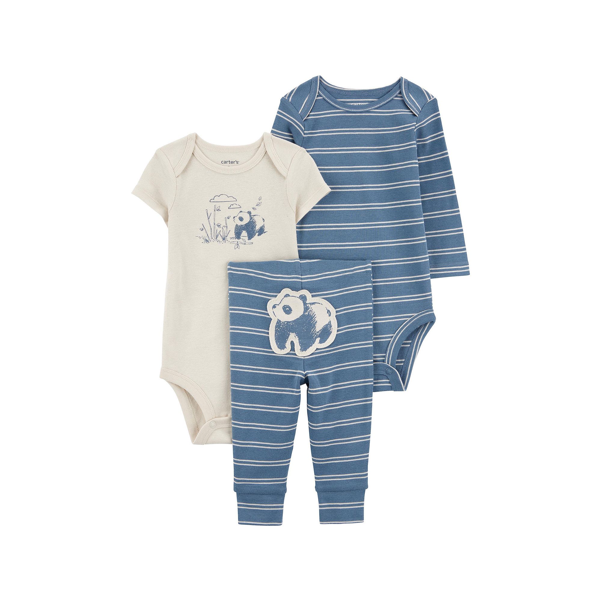 Baby Carters 3-Piece Panda Bodysuits and Pants Little Outfit Set, Boys, S