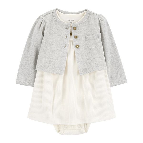 Baby Girl Carter's 2-pc. Bodysuit Dress and Cardigan Set