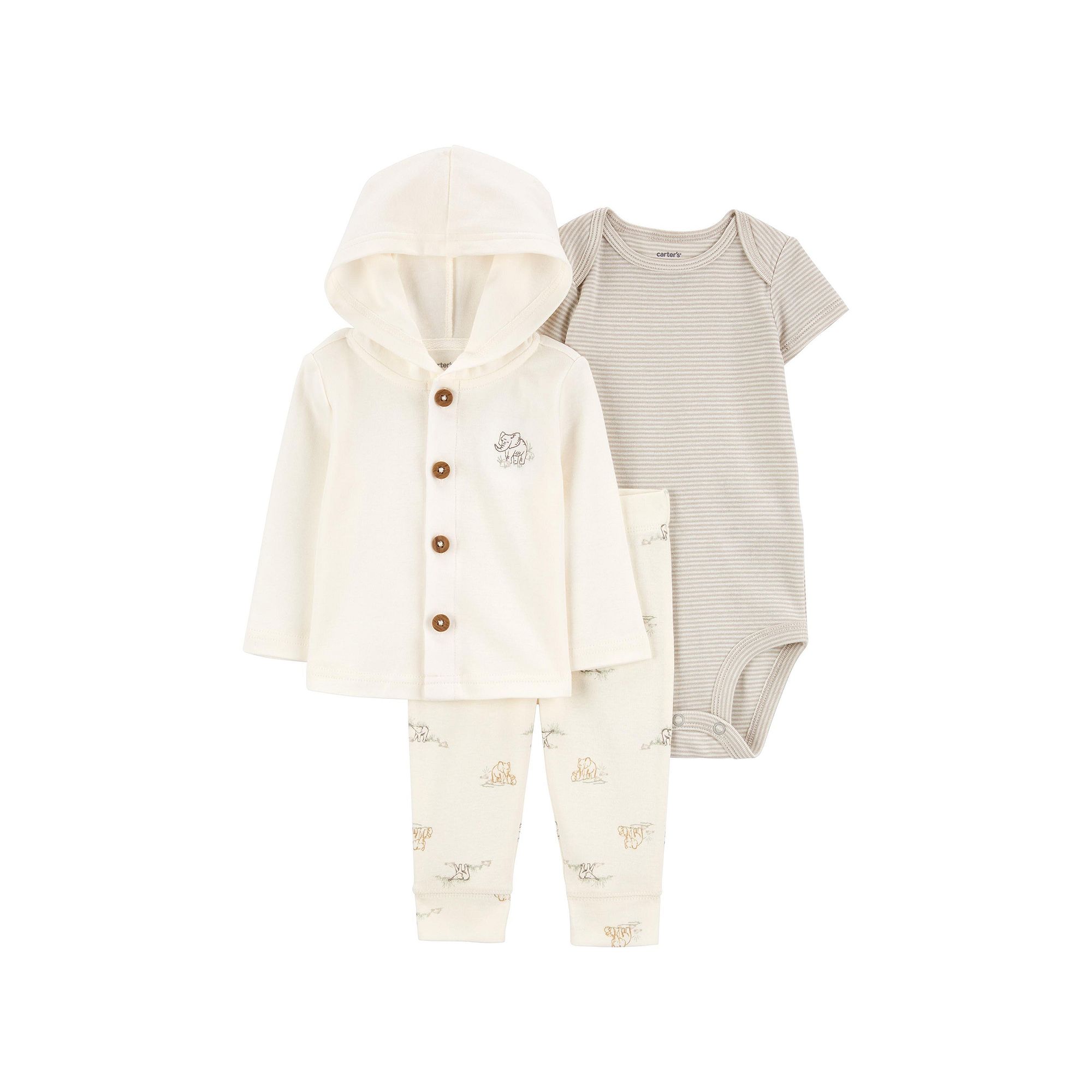 Baby Carters 3-Piece Elephant Button Front Little Jacket Set, Boys, Size:
