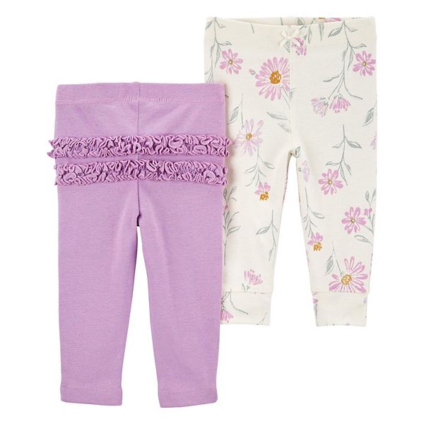 Carter's 2pc Baby Girl Purple Soft Pants Set