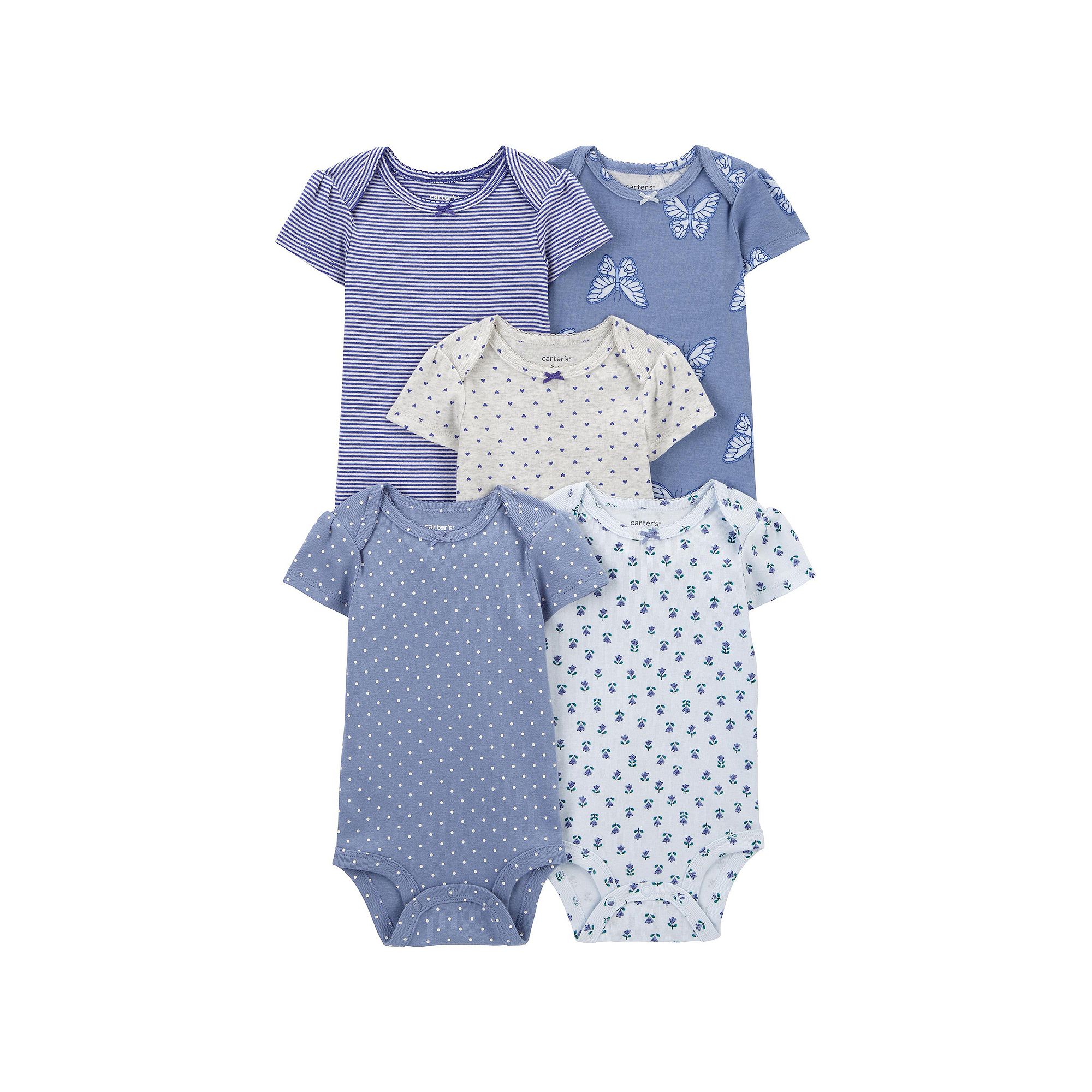 Baby Carters Butterfly Short-Sleeve Butterflies 5-Pack, Girls, Size: Newb