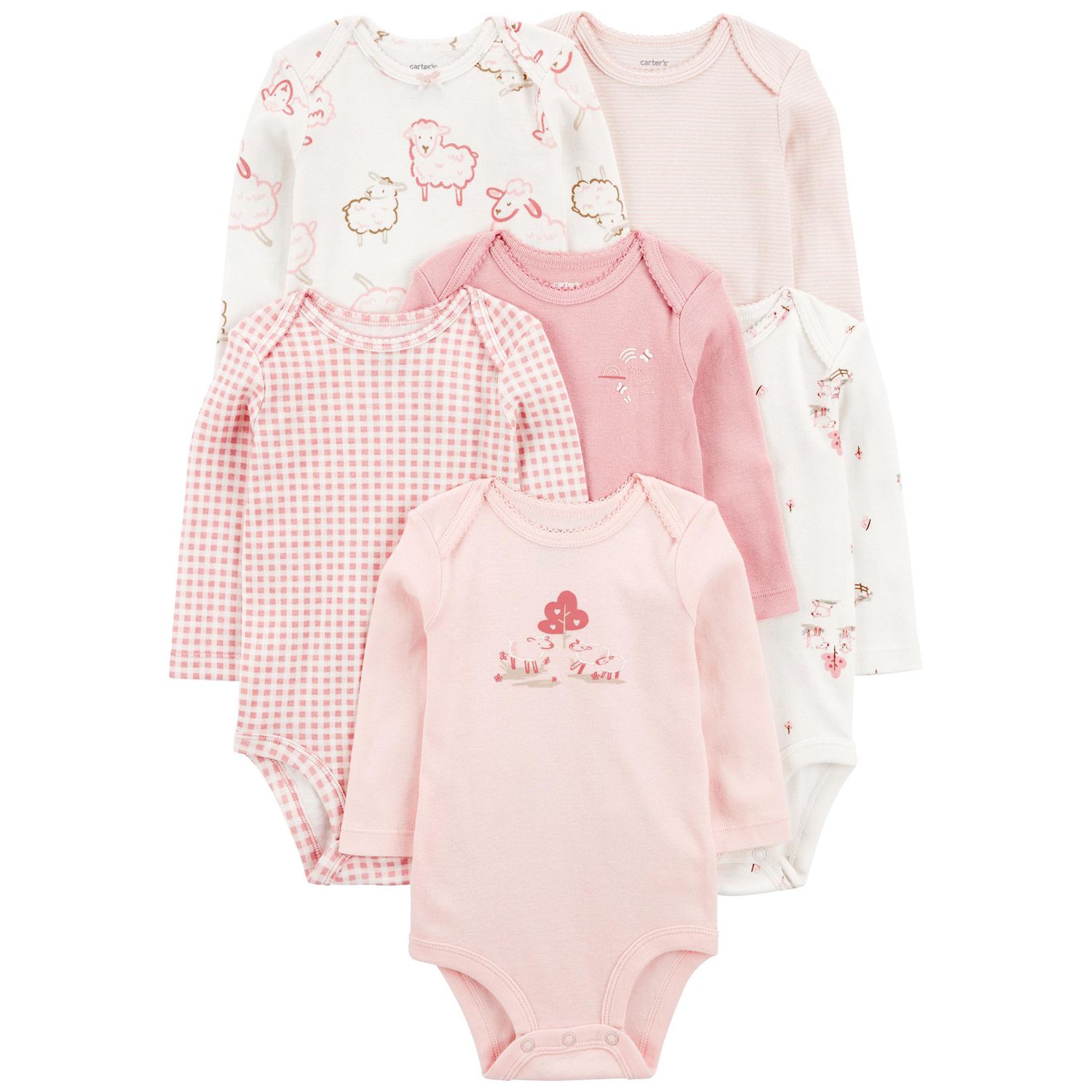 Buy Pink 5 Pack Long Sleeve Baby Bodysuits From The UK Online Shop