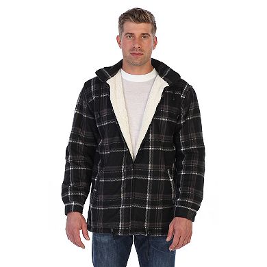 Gioberti Men's Sherpa Lined Flannel Jacket With Removable Hood