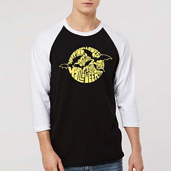 Men's Raglan Baseball Word Art T-shirt - Halloween Bats