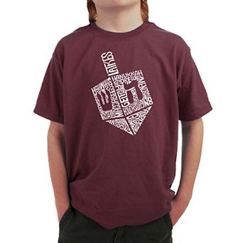 Hanukkah Dreidel - Boy's Word Art T-Shirt