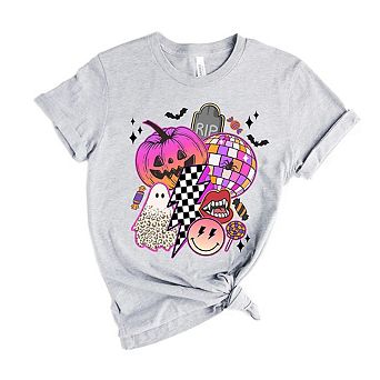 Pumpkin Ghost Collage Short Sleeve Graphic Tee