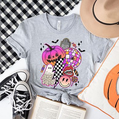 Pumpkin Ghost Collage Short Sleeve Graphic Tee
