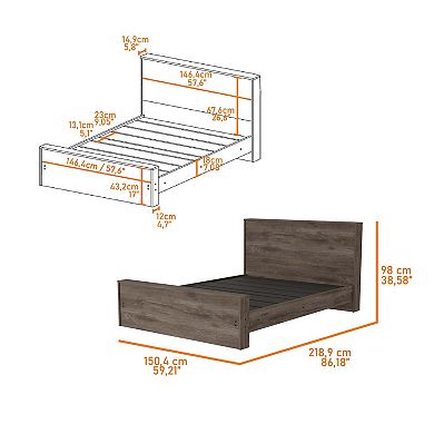 Braga Full Size Bed Base, Headboard
