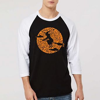 Men's Raglan Baseball Word Art T-shirt - Spooky Witch