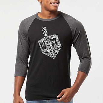 Hanukkah Dreidel - Men's Raglan Baseball Word Art T-Shirt