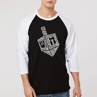 Hanukkah Dreidel - Men's Raglan Baseball Word Art T-Shirt