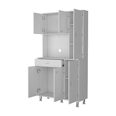 Venice 90 Pantry Cabinet, Multiple Cabinets, One Drawer, Two Open Shelves