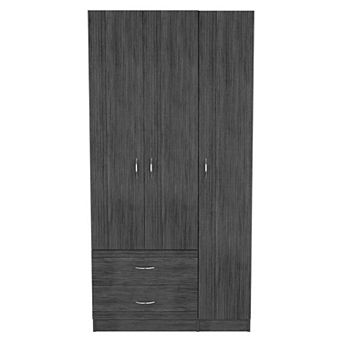 Eureka Three Door Armoire, Two Drawers, Rod