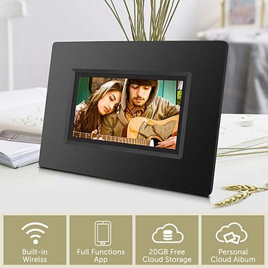 Cloud Photo Frame, 20GB Cloud Storage, Battery/App Support