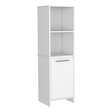Danforth Pantry Cabinet, Single Door Cabinet, Four Shelves