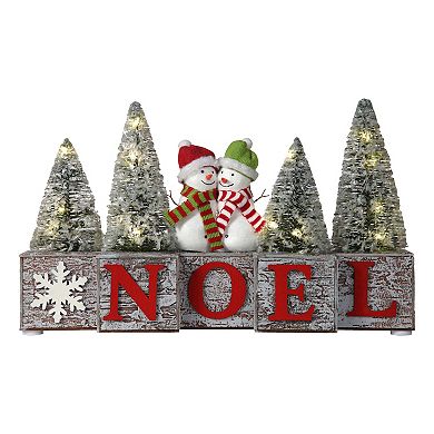 Christmas NOEL LED Pre-Lit Tabletop Decorative Wood Blocks