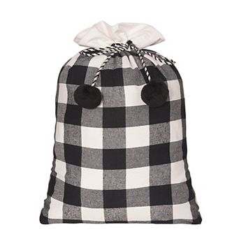20 Inch x 28 Inch Buffalo Check Christmas Santa Bag