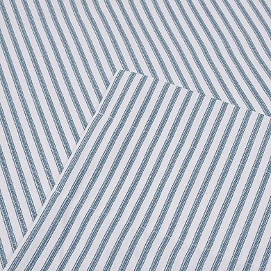 Plaza Ticking Stripe Printed Tailored Curtain Swag 1.5" Rod Pocket 56" x 36" Blue