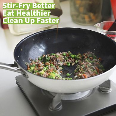 TECHEF - ValenCera - 12 Inch Ceramic Nonstick Wok/Stir-Fry Pan with Cover