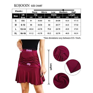 Skirts for Women Regular Skirt with Pockets Below Knee Length Ruched Flowy Midi Skirt