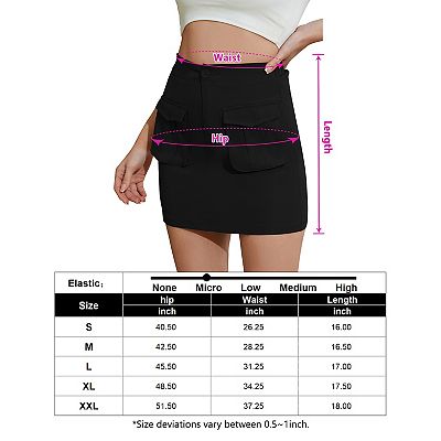 Women Cargo Mini Skirts Summer Casual Slim Fit High Waist