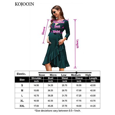 Women's Maternity Summer Bodycon Short Sleeve Dress and Ruffle V-Neck 3/4 Sleeve Midi Dress
