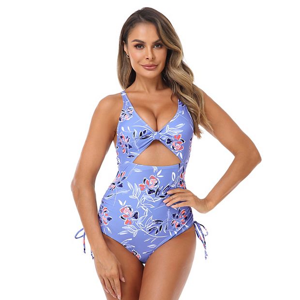 Sexy One Piece Bathing Suit for Women Cutout Scallop Trim Swimsuit